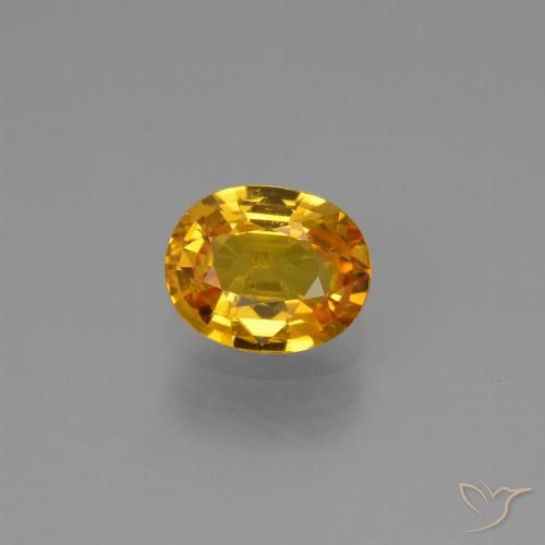 0.78ct Naturale Arancio Scuro-Oro Zaffiro, Ovale, VS