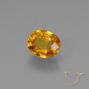 Zaffiro Arancio Scuro-Oro naturale da 0.78 ct, Ovale, VS