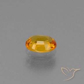 Zaffiro Arancio Scuro-Oro naturale da 0.78 ct, Ovale, VS