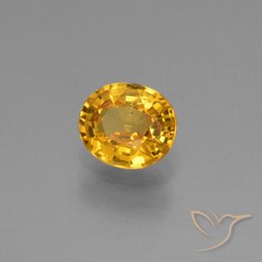 Zaffiro Dorato scuro naturale da 0.88 ct, Ovale, VS