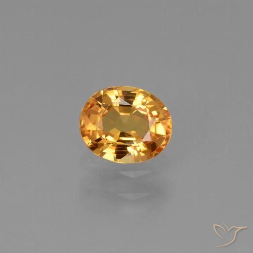 0.79ct Naturale Arancio-Oro Zaffiro, Ovale, VS