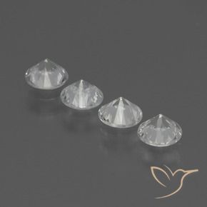 Gemme di Zaffiro Bianco trasparente naturale da 1.42 ct, Rotondo, VS