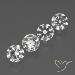 Gemme di Zaffiro Bianco trasparente naturale da 1.48 ct, Rotondo, VS