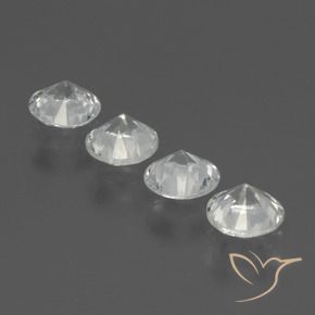 Gemme di Zaffiro Bianco trasparente naturale da 1.48 ct, Rotondo, VS