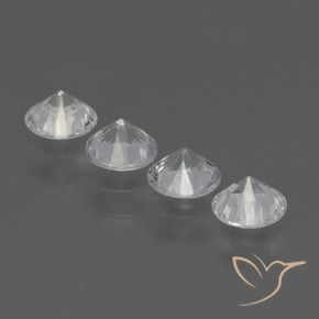 Gemme di Zaffiro Bianco trasparente naturale da 1.29 ct, Rotondo, VVS-VS