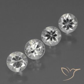 Gemme di Zaffiro Bianco trasparente naturale da 1.57 ct, Rotondo, VVS-VS