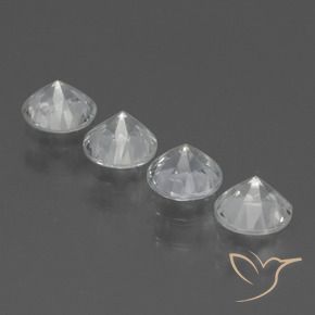 Gemme di Zaffiro Bianco trasparente naturale da 1.57 ct, Rotondo, VVS-VS