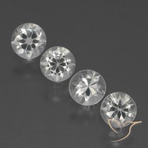 Gemme di Zaffiro Bianco trasparente naturale da 1.50 ct, Rotondo, VVS-VS