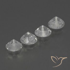 Gemme di Zaffiro Bianco trasparente naturale da 1.50 ct, Rotondo, VVS-VS