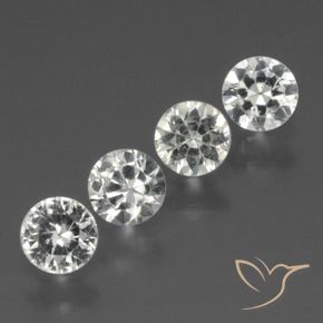 Gemme di Zaffiro Bianco trasparente naturale da 1.41 ct, Rotondo, VS