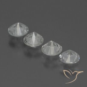 Gemme di Zaffiro Bianco trasparente naturale da 1.41 ct, Rotondo, VS