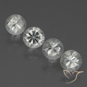 Gemme di Zaffiro Bianco trasparente naturale da 1.63 ct, Rotondo, VVS-VS