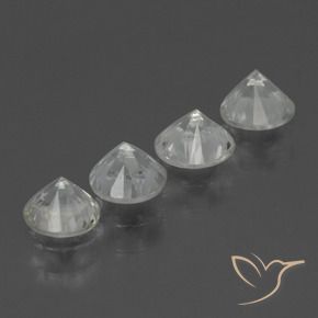 Gemme di Zaffiro Bianco trasparente naturale da 1.63 ct, Rotondo, VVS-VS