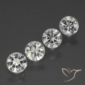 Gemme di Zaffiro Bianco trasparente naturale da 1.37 ct, Rotondo, VS