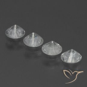 Gemme di Zaffiro Bianco trasparente naturale da 1.37 ct, Rotondo, VS