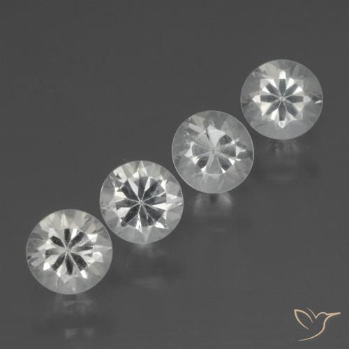 1.52ctw Naturale Bianco trasparente Zaffiro, Rotondo, VVS-VS