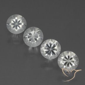 Gemme di Zaffiro Bianco trasparente naturale da 1.52 ct, Rotondo, VVS-VS
