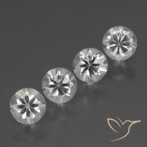 Gemme di Zaffiro Bianco trasparente naturale da 1.35 ct, Rotondo, VS