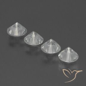Gemme di Zaffiro Bianco trasparente naturale da 1.35 ct, Rotondo, VS