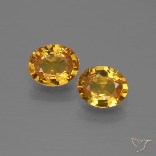 1.22ctw Naturale Arancio Dorato Profondo Zaffiro, Ovale, VS