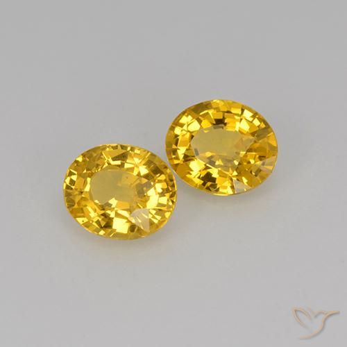Gemme di Zaffiro Dorato naturale da 1.38 ct, Ovale, VS