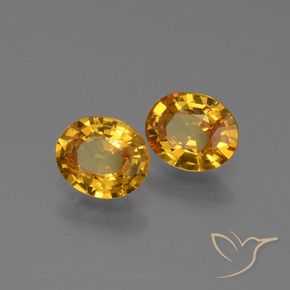 Gemme di Zaffiro Arancione-Oro medio naturale da 1.32 ct, Ovale, VS