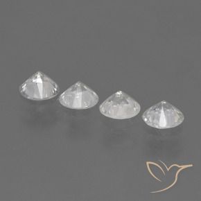 Gemme di Zaffiro Bianco trasparente naturale da 1.30 ct, Rotondo, VS