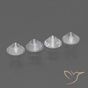 Gemme di Zaffiro Bianco trasparente naturale da 1.45 ct, Rotondo, VS
