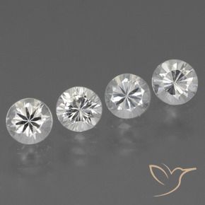 Gemme di Zaffiro Bianco trasparente naturale da 1.53 ct, Rotondo, VVS-VS