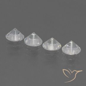 Gemme di Zaffiro Bianco trasparente naturale da 1.53 ct, Rotondo, VVS-VS