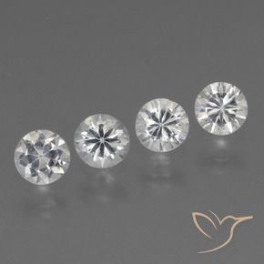 Gemme di Zaffiro Bianco trasparente naturale da 1.33 ct, Rotondo, VS
