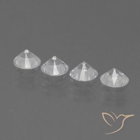 Gemme di Zaffiro Bianco trasparente naturale da 1.33 ct, Rotondo, VS