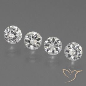 Gemme di Zaffiro Bianco trasparente naturale da 1.51 ct, Rotondo, VS