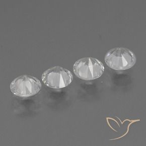 Gemme di Zaffiro Bianco trasparente naturale da 1.51 ct, Rotondo, VS