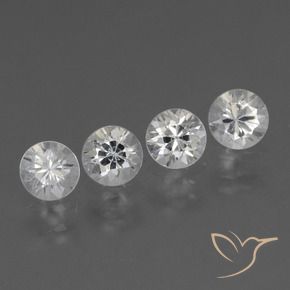 Gemme di Zaffiro Bianco trasparente naturale da 1.54 ct, Rotondo, VS