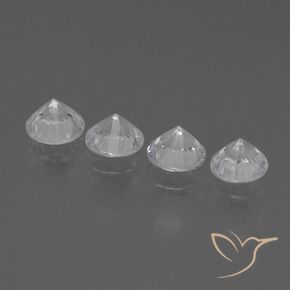Gemme di Zaffiro Bianco trasparente naturale da 1.54 ct, Rotondo, VS
