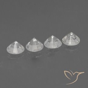 Gemme di Zaffiro Bianco caldo naturale da 1.53 ct, Rotondo, VS