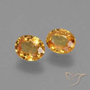 Gemme di Zaffiro Arancio intenso-OroG naturale da 1.54 ct, Ovale, VS