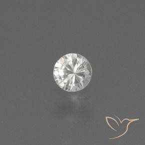 Zaffiro Bianco naturale da 0.37 ct, Rotondo, VS