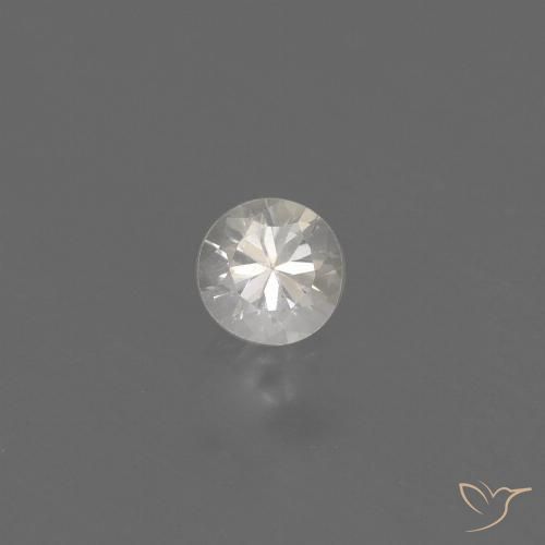 0.40ct Naturale Bianco Zaffiro, Rotondo, VVS-VS