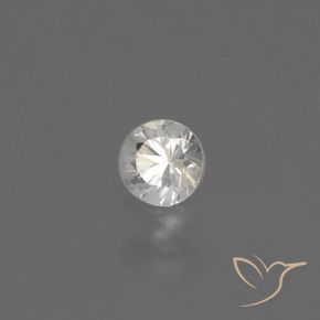 Zaffiro Bianco naturale da 0.40 ct, Rotondo, VVS-VS