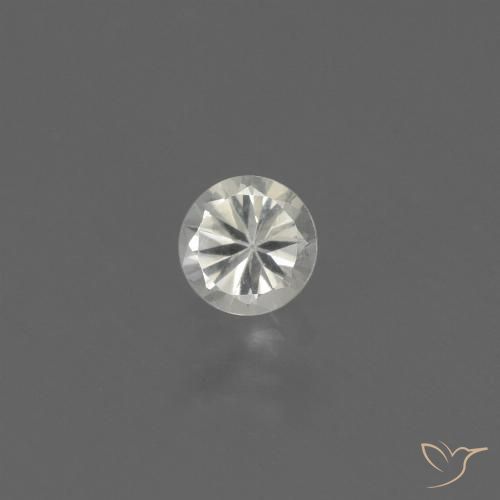 0.40ct Naturale Bianco caldo Zaffiro, Rotondo, VVS-VS