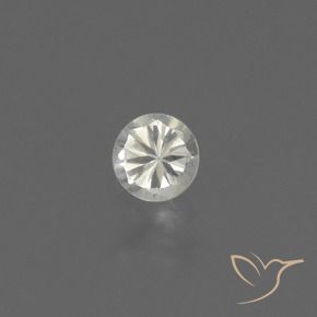 Zaffiro Bianco caldo naturale da 0.40 ct, Rotondo, VVS-VS