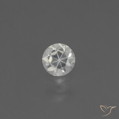 0.39ct Naturale Bianco Zaffiro, Rotondo, VS