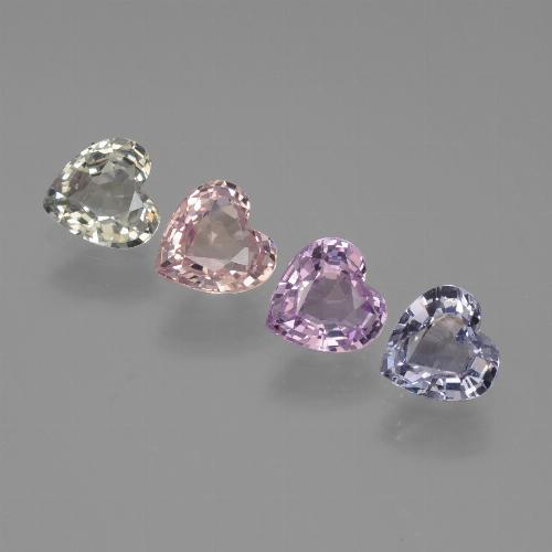 Gemme di Zaffiro Multicolore naturale da 1.93 ct, A forma di cuore, VVS-VS