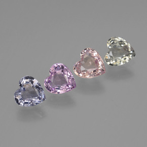 Gemme di Zaffiro Multicolore naturale da 1.93 ct, A forma di cuore, VVS-VS