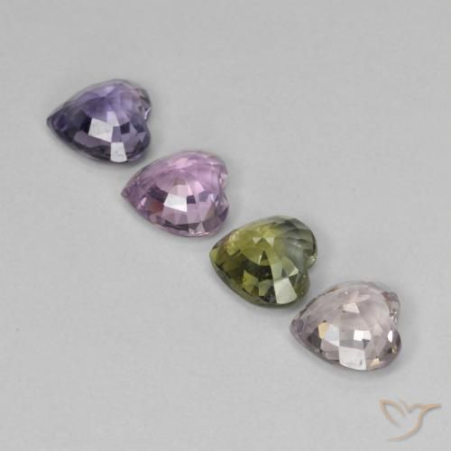 Gemme di Zaffiro Multicolore naturale da 2.93 ct, Cuore, VVS-VS