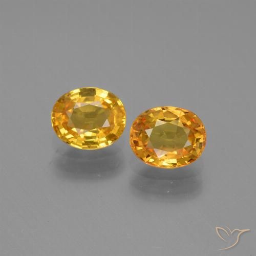 1.58ctw Naturale Arancio Dorato Profondo Zaffiro, Ovale, VS