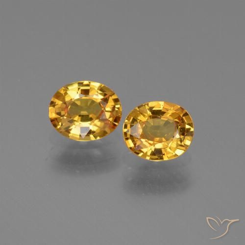 1.42ctw Naturale Arancio-Oro Zaffiro, Ovale, VS