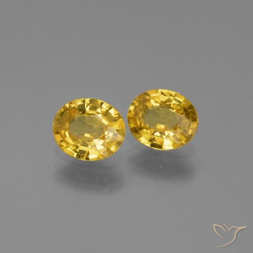 Gemme di Zaffiro Giallo medio naturale da 1.28 ct, Ovale, VS
